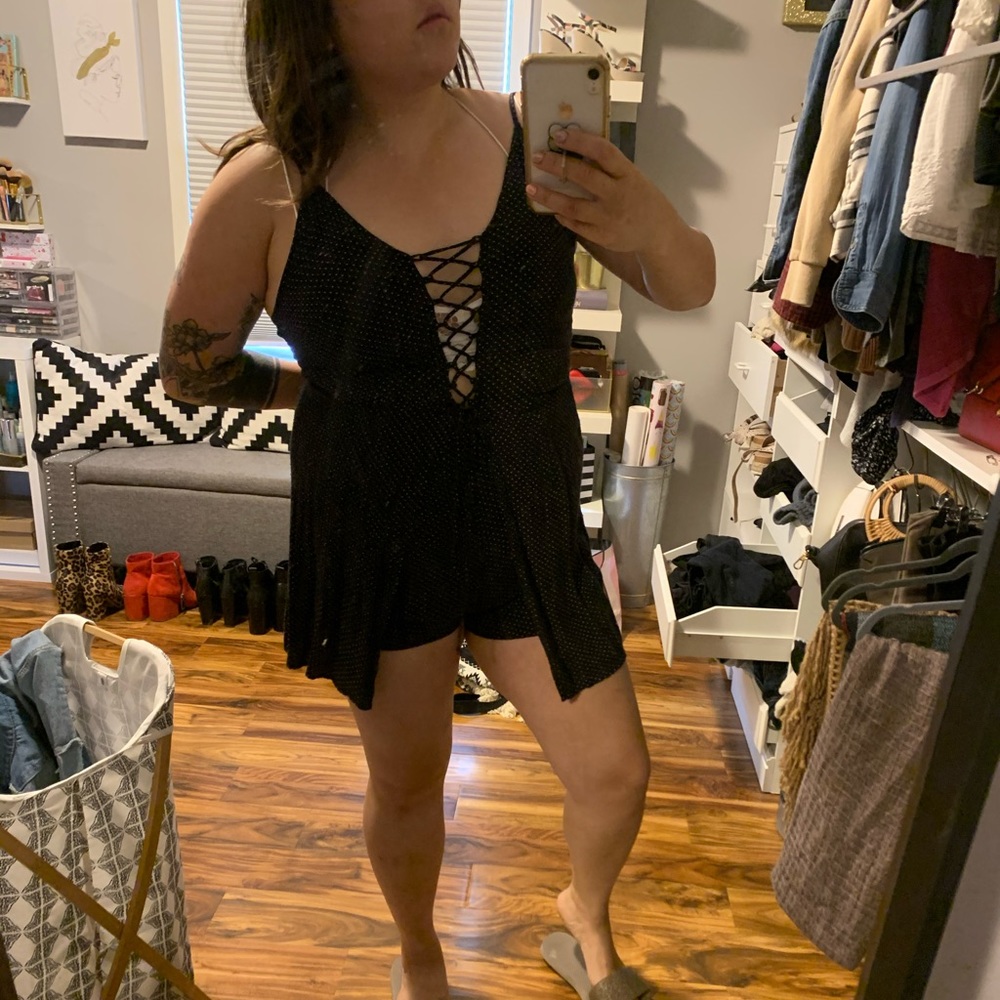 AE lace up romper